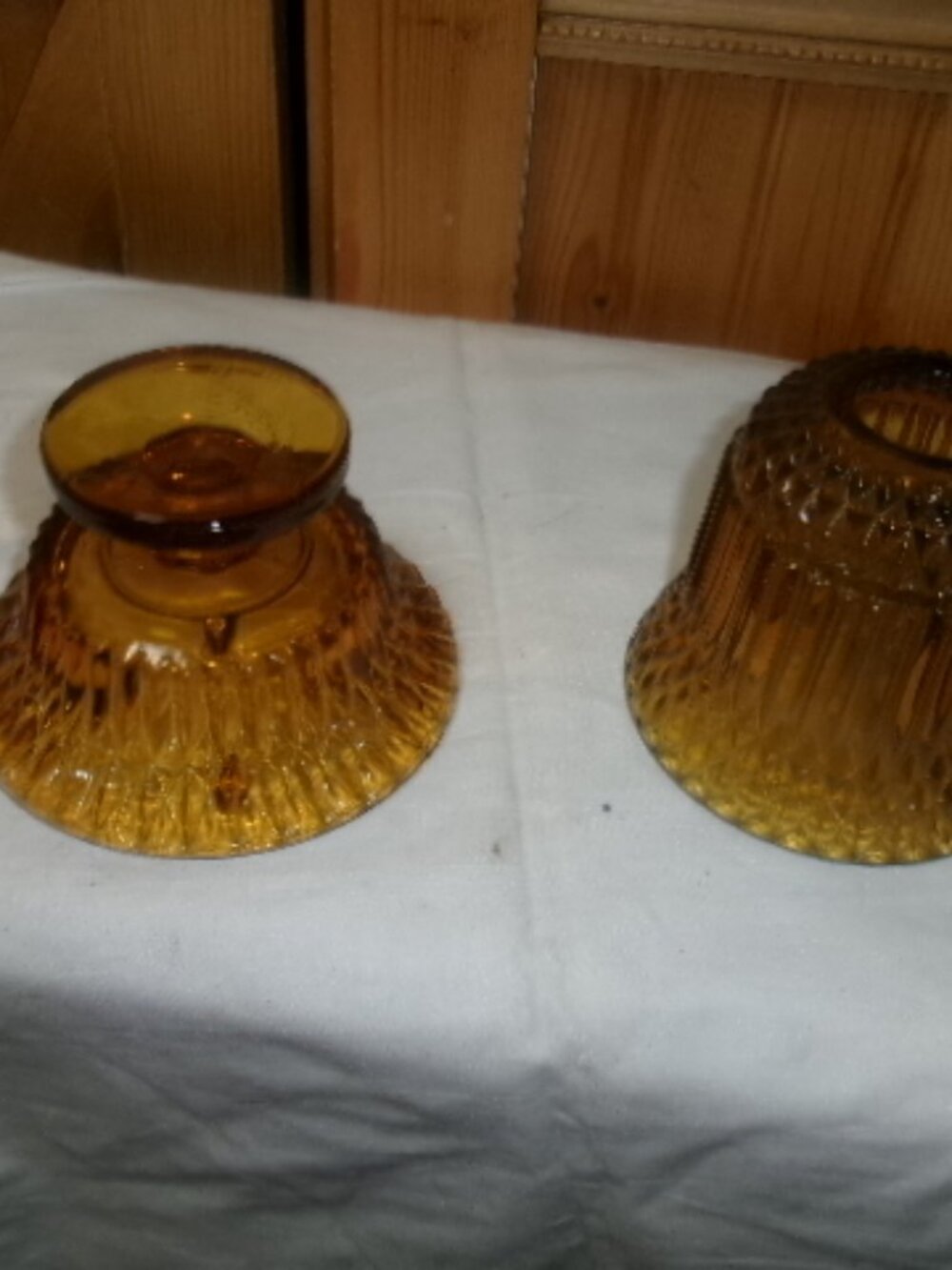 Vintage Diamond Point Indiana Glass 2 part fairy Lamp - Picture 5 of 5